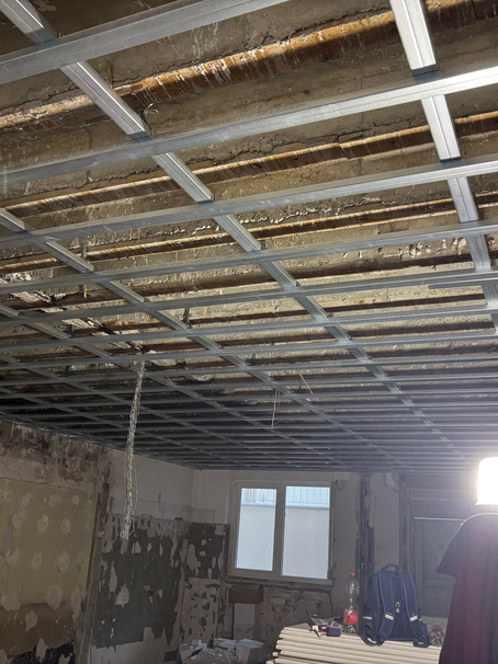 Unterkonstruktion für eine feuerbeständige Gipskartondecke
