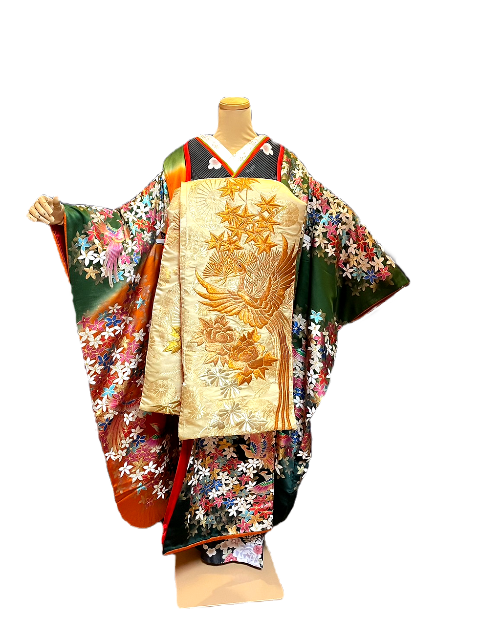 サムネイル： 花魁太夫/着付け込み/一式レンタル17点セット/フリーサイズ/だらり帯/豪華/事前着付け予約必須