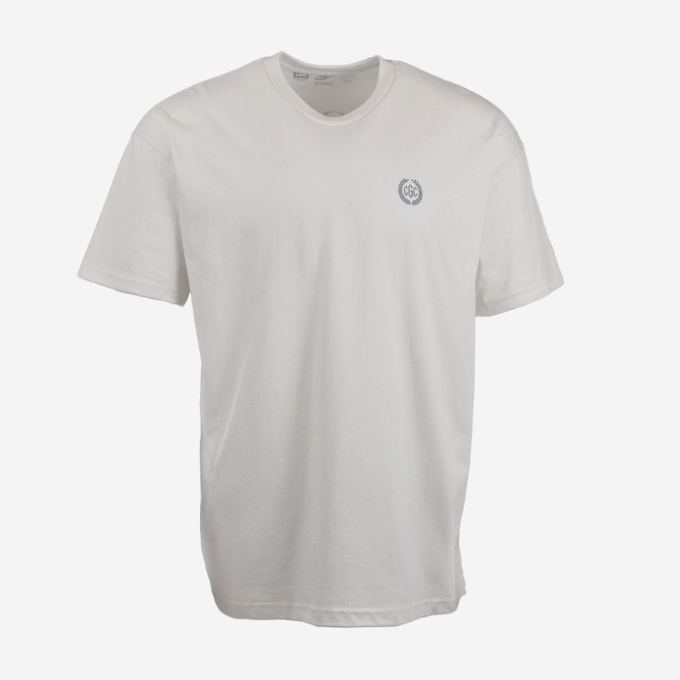 White CASUAL Club t-shirt with small logo on chest