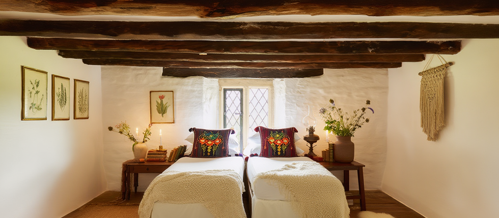 Chambre avec 2 lits simples confortables