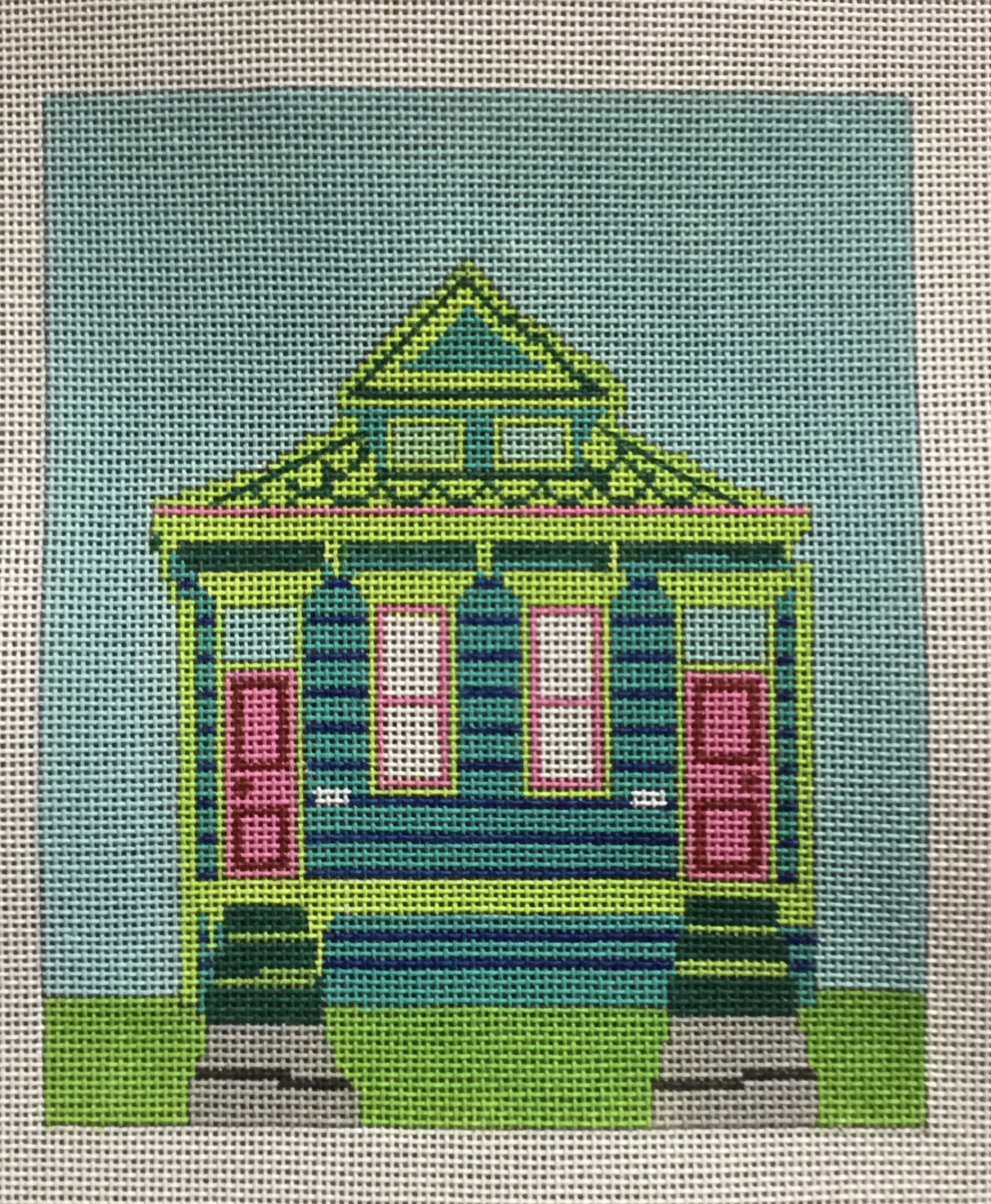 Aqua Double Shotgun House