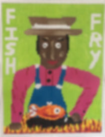 Fish Fry Needlepoint Terry Gaskins