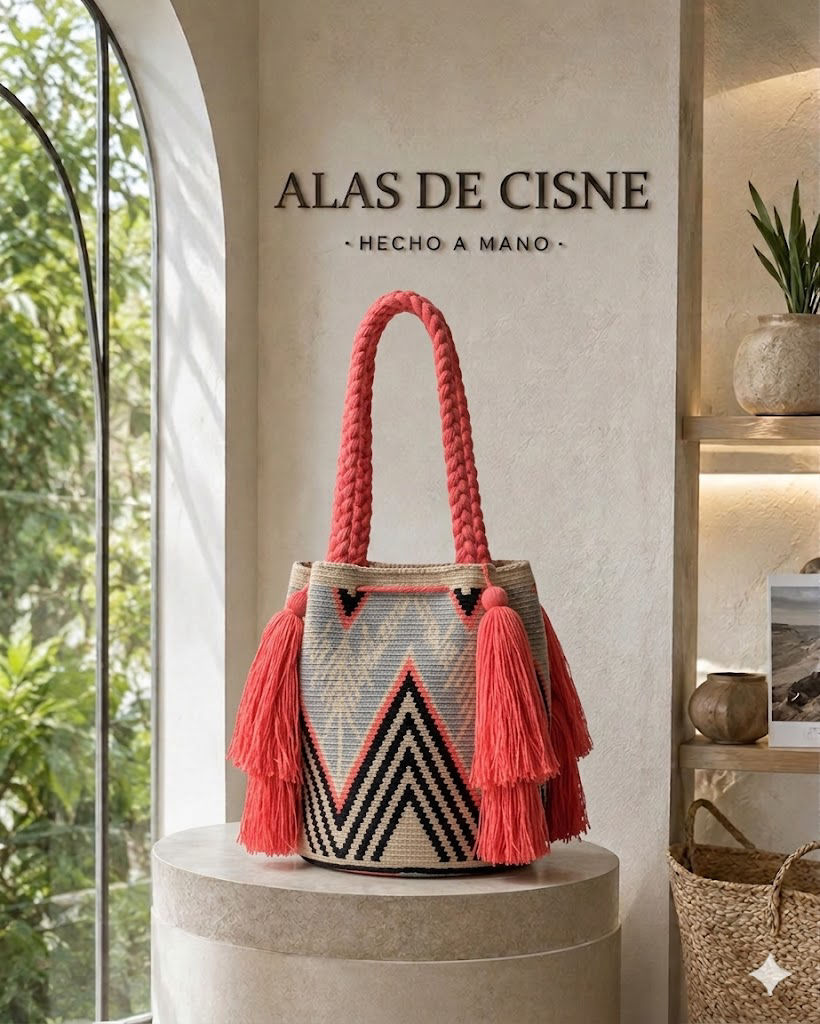 Cartera grande Wayuu Naranja