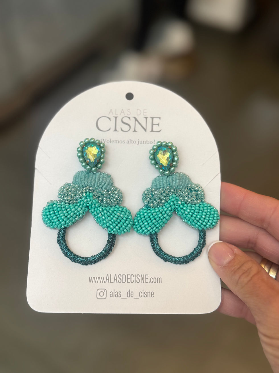 Miniatura: Aretes  Cherry Agua Marina