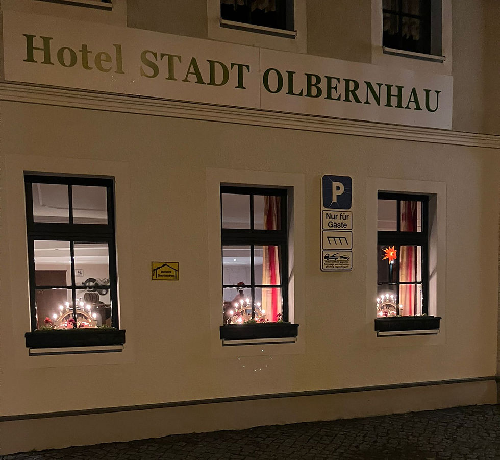 Hotel Stadt Olbernhau - weihnachtliche Abendstimmung