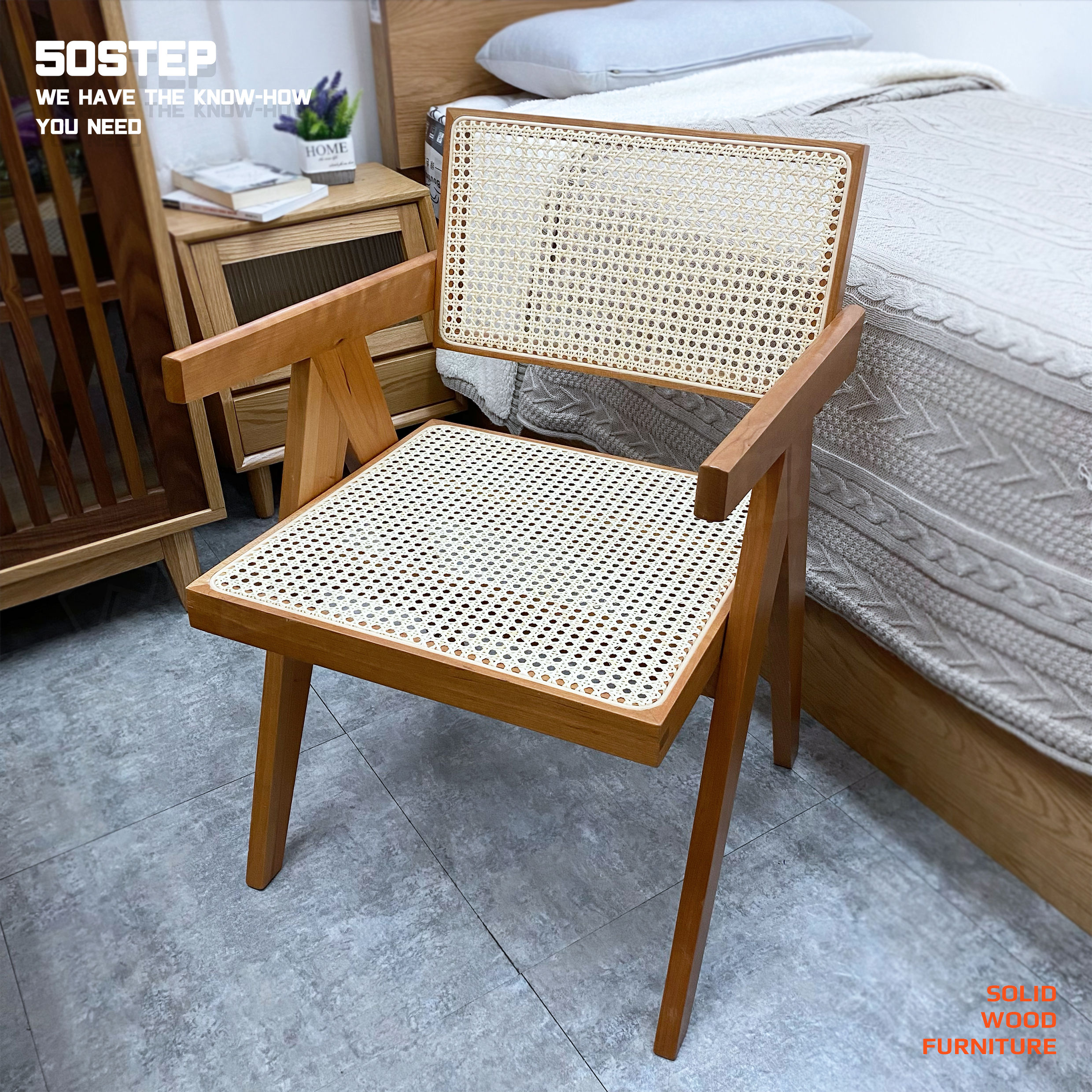 FRAIS-美國FAS級櫻桃木藤面扶手椅(可改色)