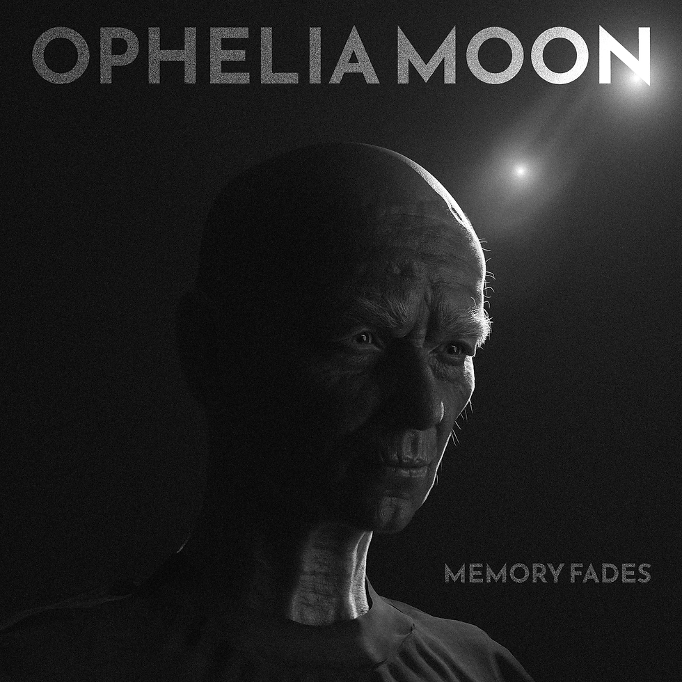 Ophelia Moon promotional image for “Memory Fades” – indie release exploring dementia, memory, and emotional depth.