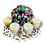 Thumbnail: A colourful plush snuffle ball surrounded by four scented soy wax candles and dog shaped treats, for a cozy pet setting
