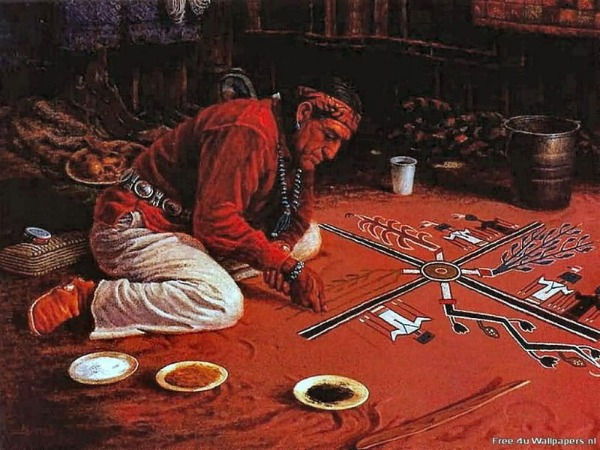 Native American sand painting