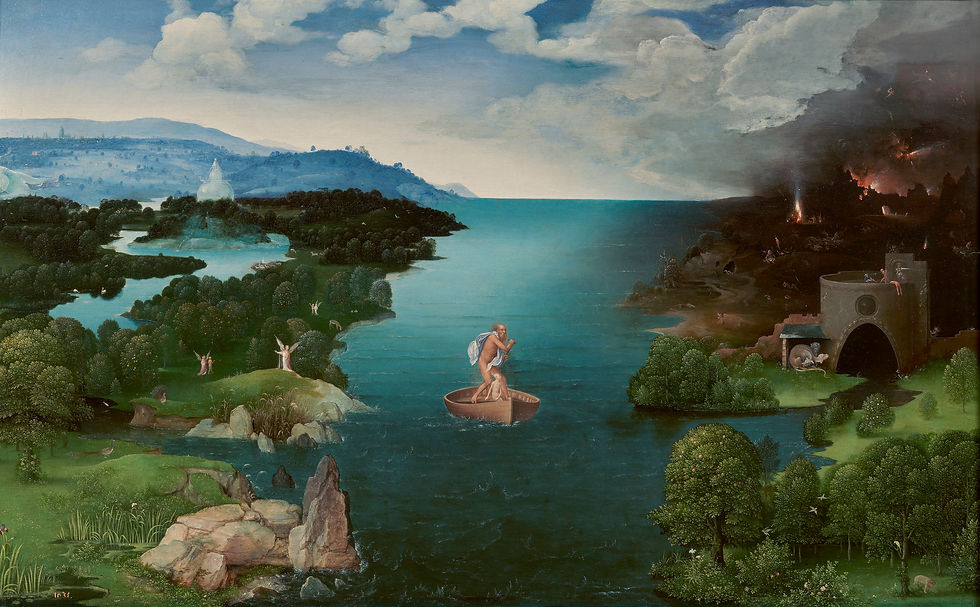 Joachim Patinir, Year c. 1515–1524, Medium Oil on wood, Dimensions 64 cm × 103 cm (25 in × 41 in), Location Museo del Prado, Madrid