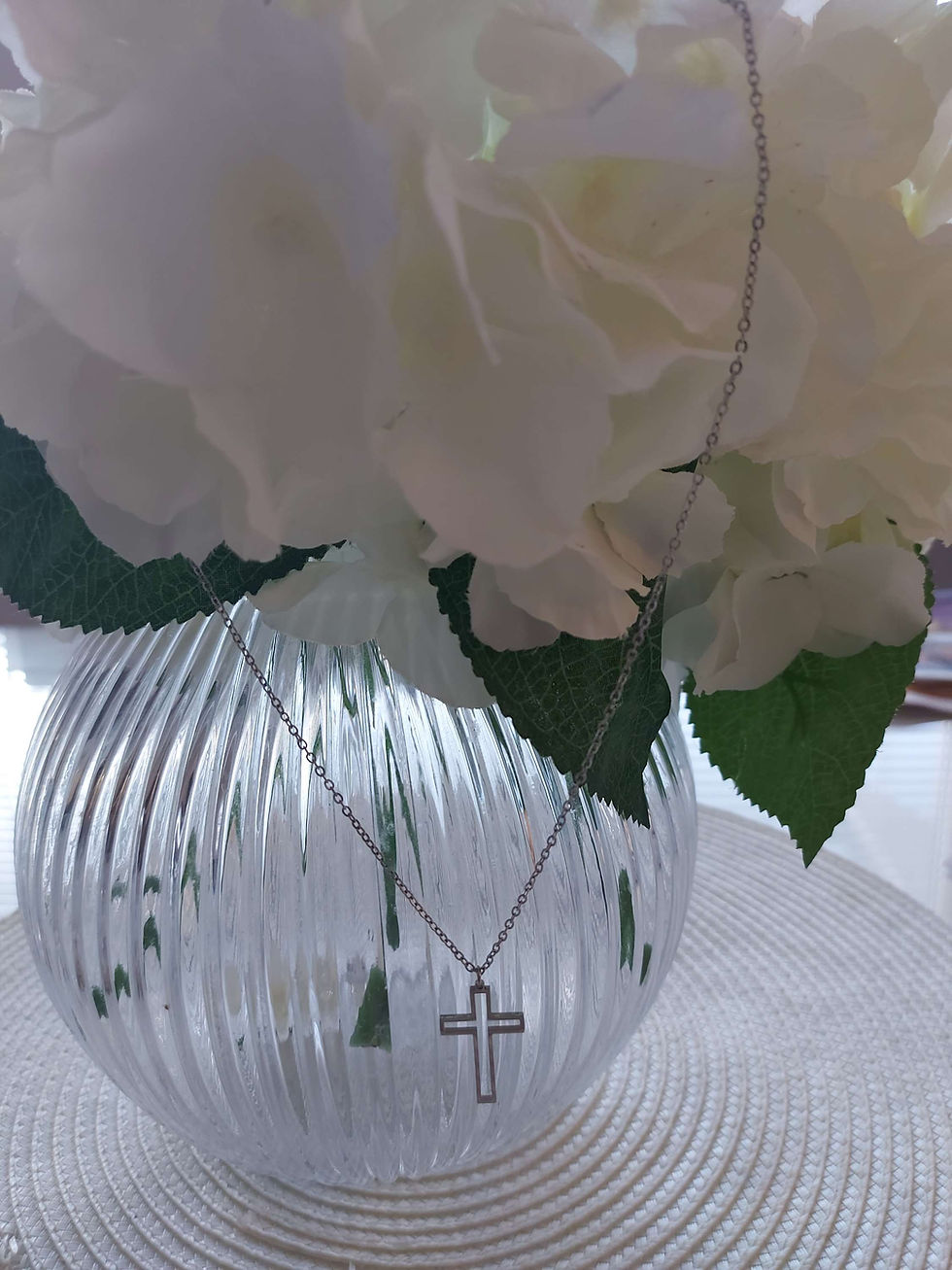 Miniatyrbild: Kors  guld & silver 45cm+5cm kedja