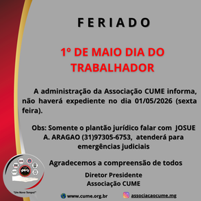 FERIADO 1º DE MAIO DIA DO TRABALHADOR