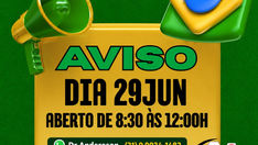 Associados CUME, informamos que na segunda-feira dia 29 de junho horário de funcionamento será de 8:30 às 12:00