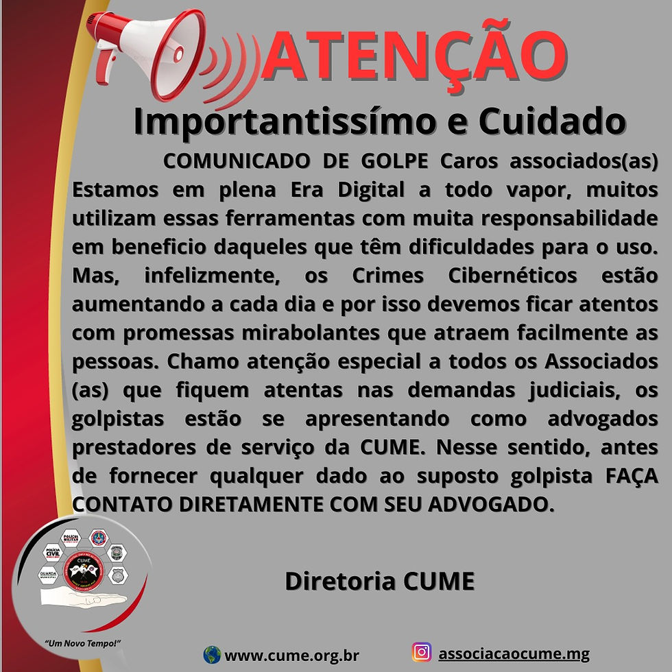 Atenção e muito cuidado!!!