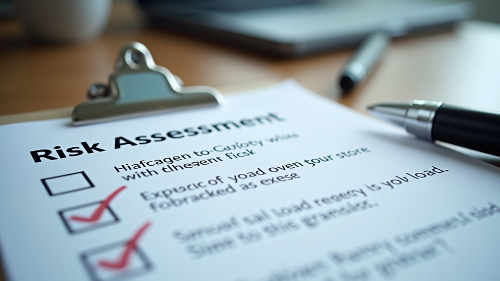 Close-up view of a risk assessment checklist on a clipboard