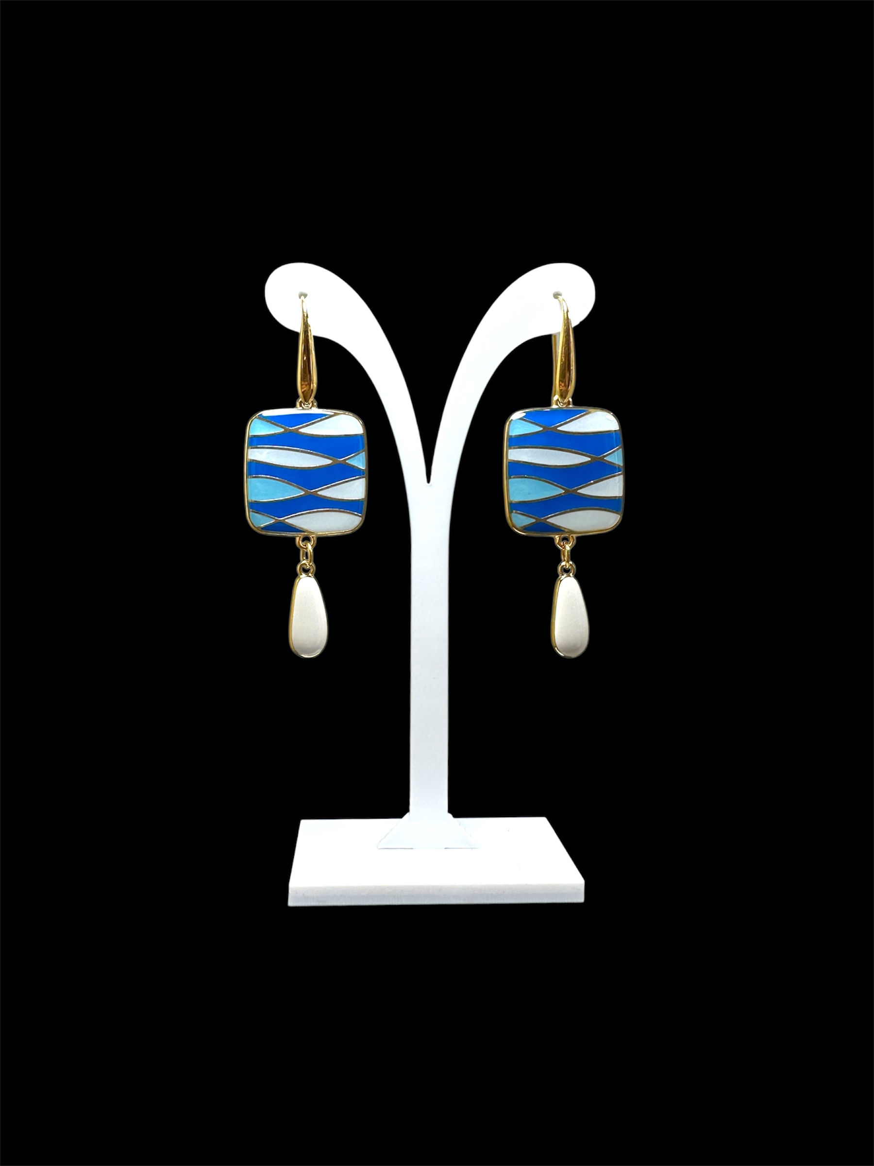 Τετράγωνα σκουλαρίκια με σταγόνα