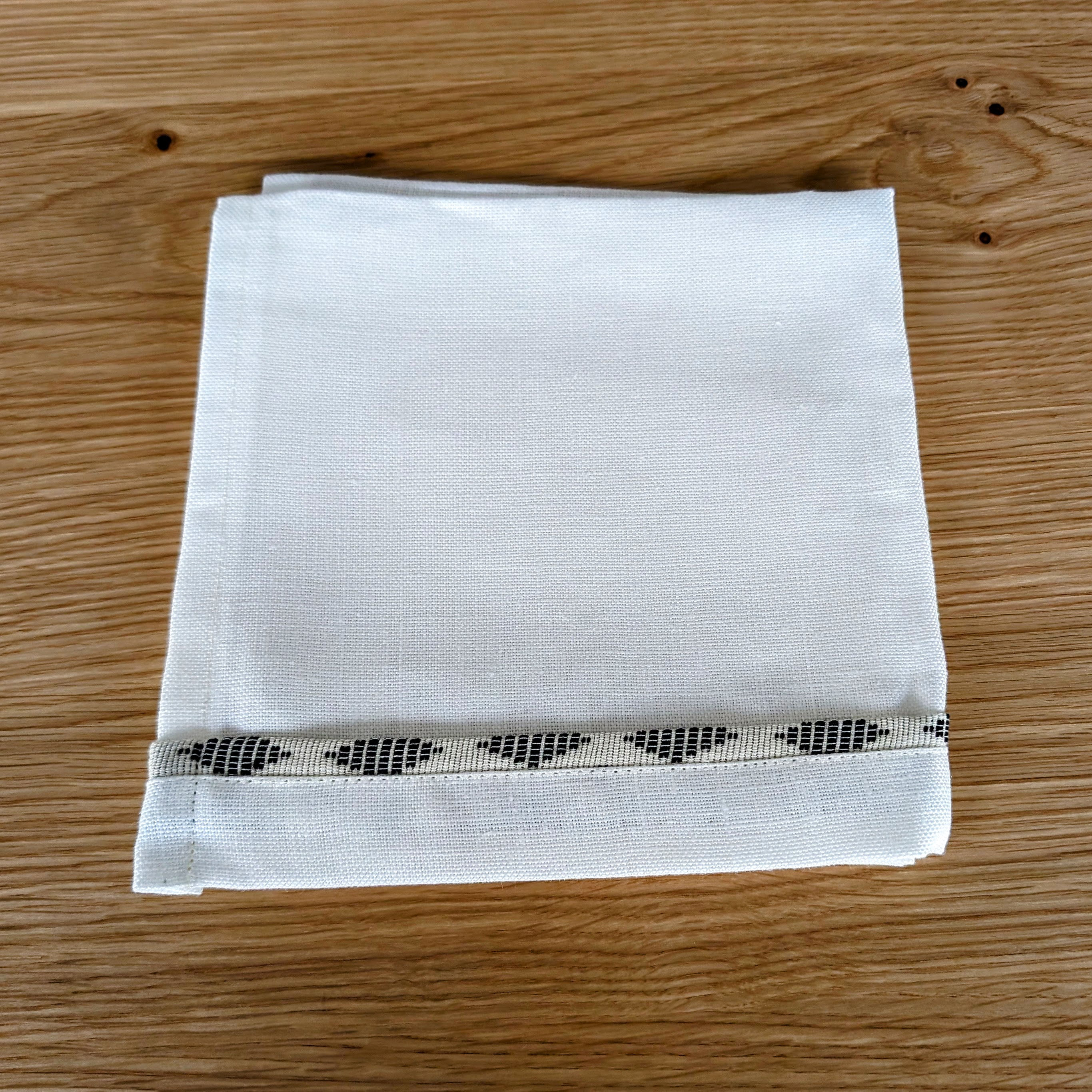 Serviette Lin, Liseré Pagne Tissé - Tisserand - Petit Victoria