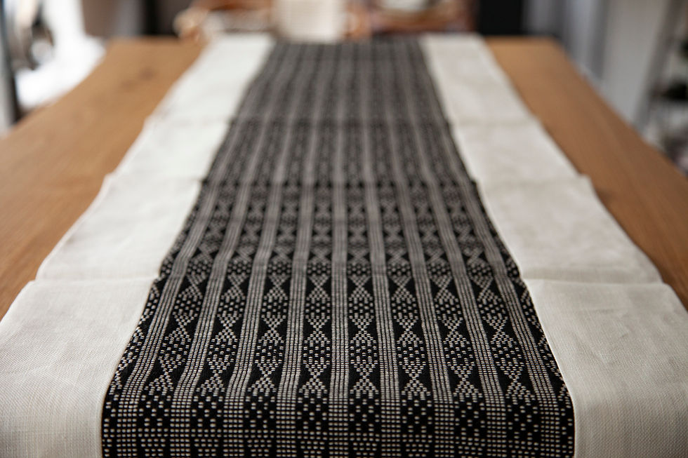 Chemin de Table Pagne Tissé Lin - Tisserand - Etnik