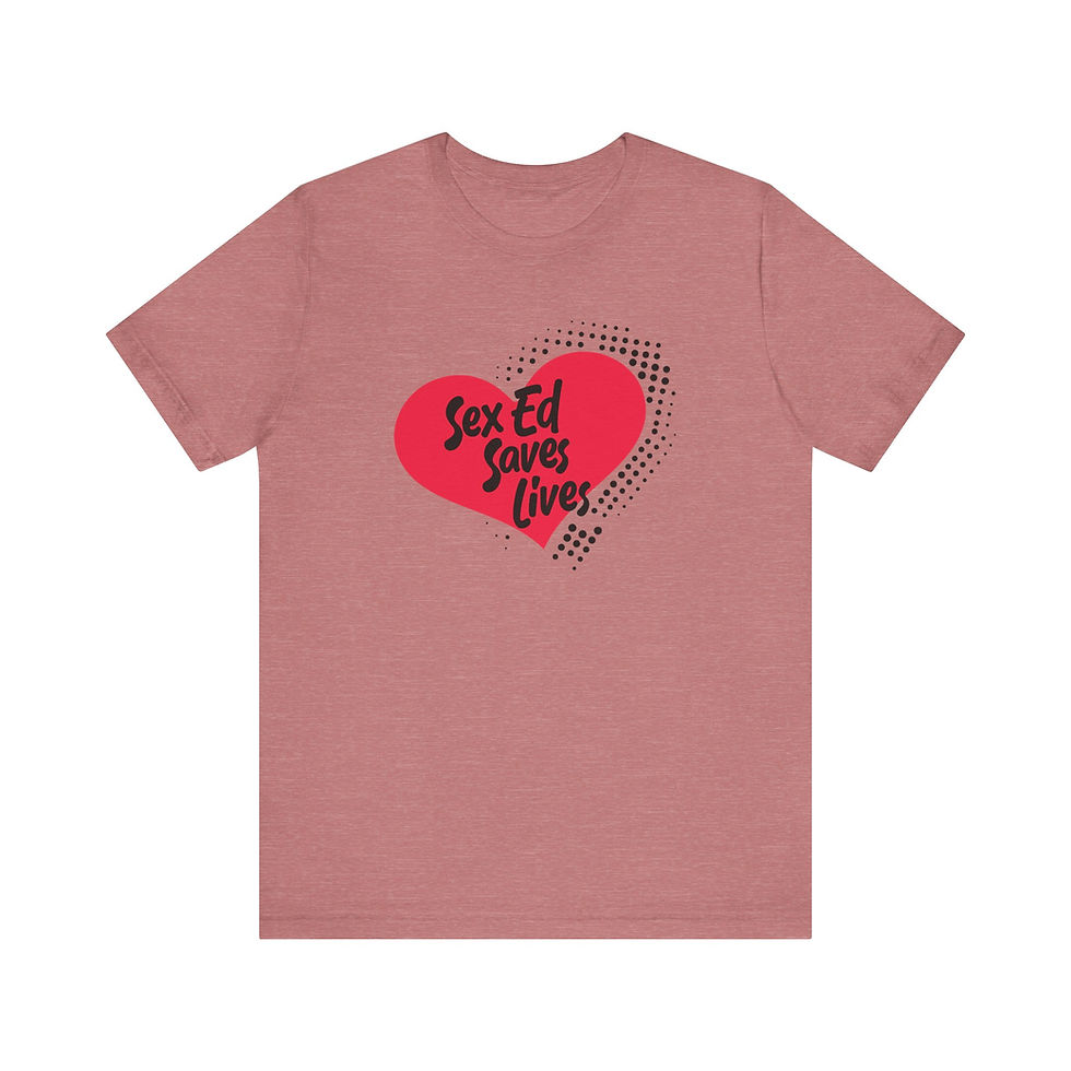 Thumbnail: Sex Ed Saves Lives Valentine's Heart Unisex Short Sleeve Tee
