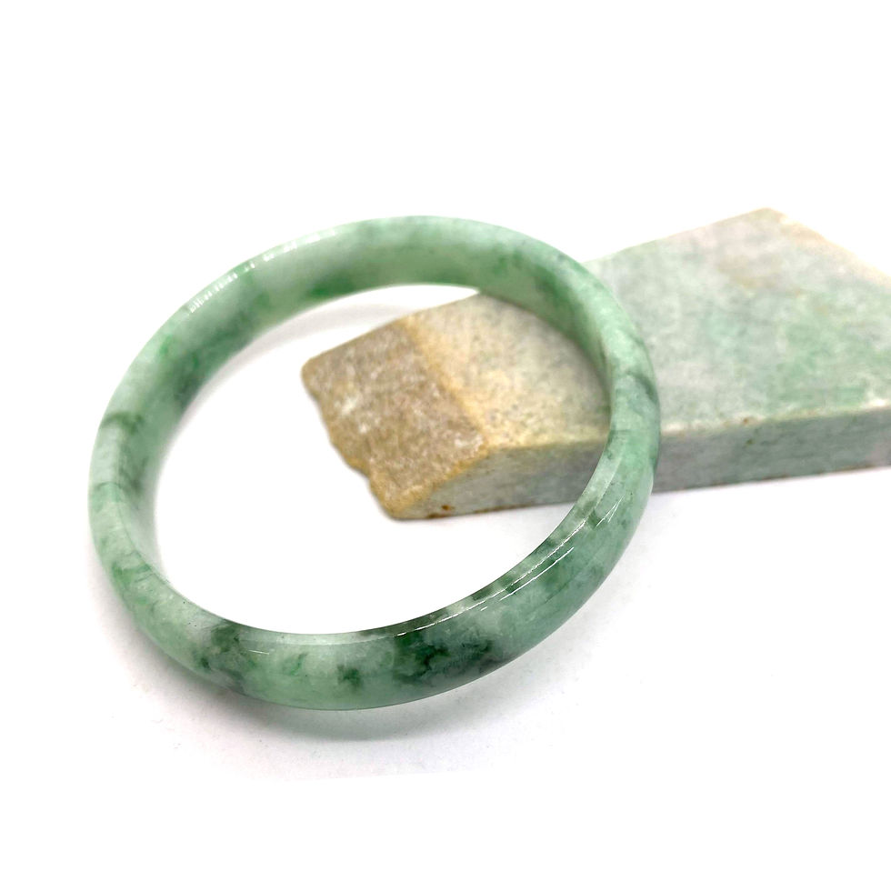 Thumbnail: Mixed Green Jadeite Bangle