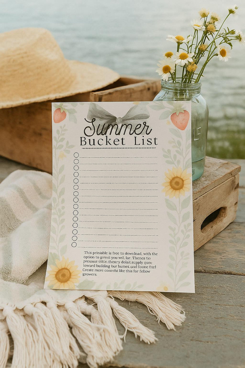 Our Summer Bucket List Printable! It's sweet and ready for summer. 