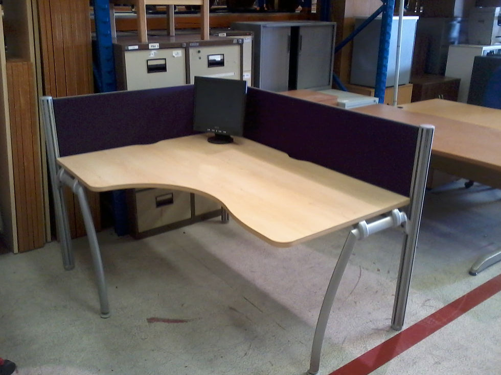 maple desk and screens