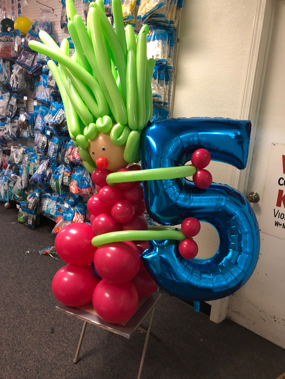 a blue balloon with the number 5 on it
