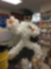 A life-size balloon sculpture of Elvis Presley