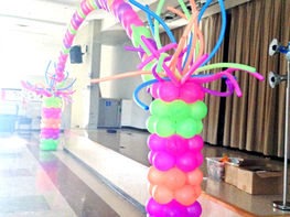 Neon glow in the dark balloon pillars
