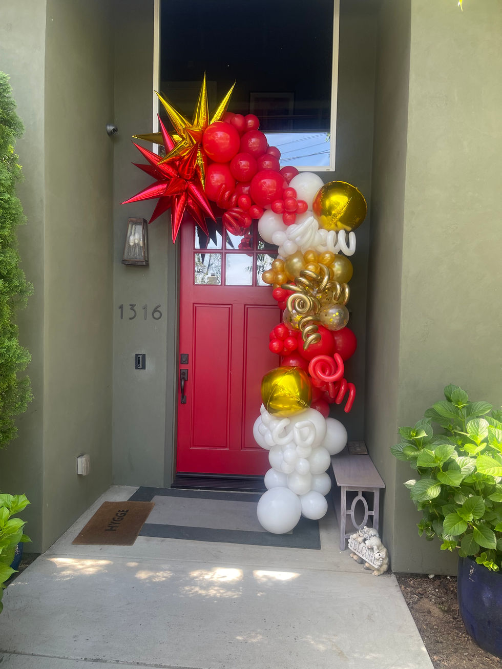 a red door with the number 1316 on it