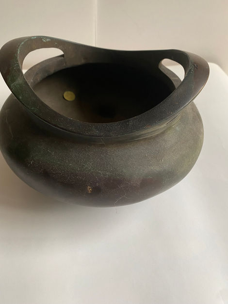 明 宣德 双耳三足铜香炉 - Ming Xuan De Double Handle Bronze Tripot Censer