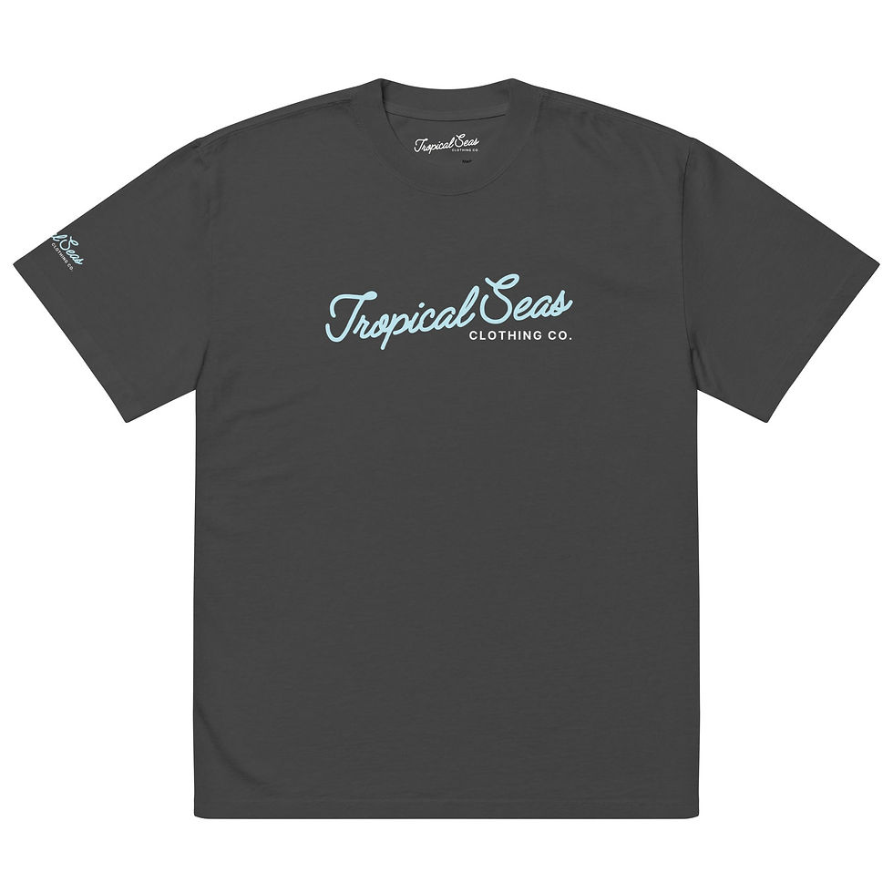 Thumbnail: Oversized Tropical Seas Printed Faded T-shirt
