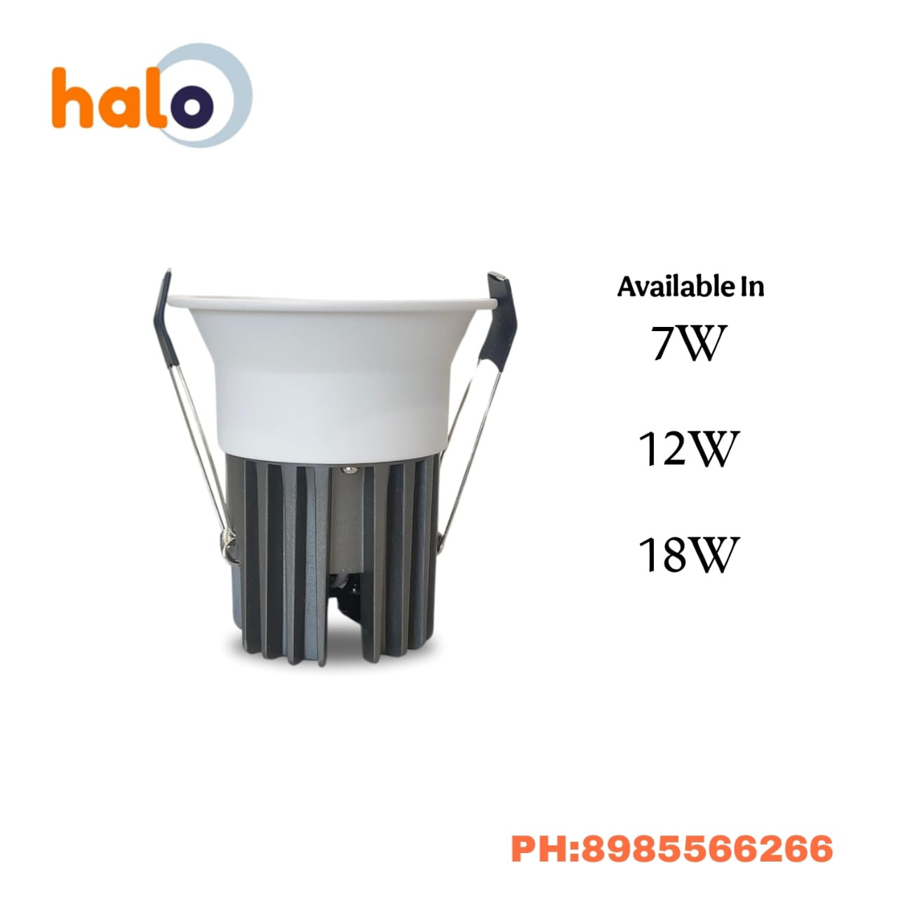18W White Aluminium Body LED Deep COB Light