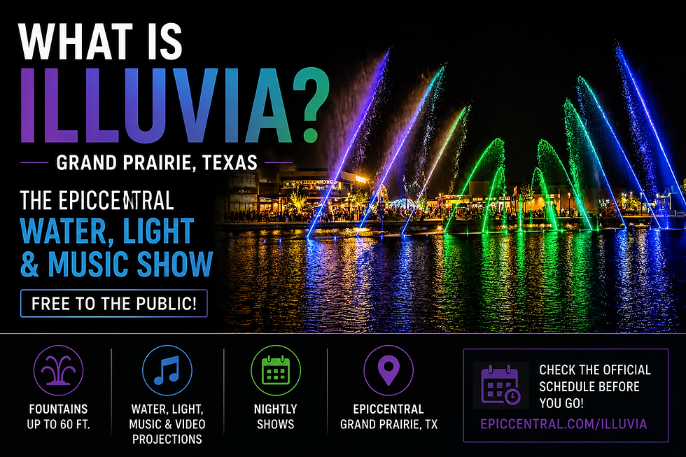 What Is Illuvia? Complete Guide to Grand Prairie’s EpicCentral Water & Light Show