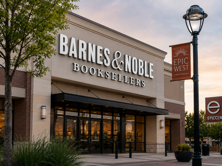 Barnes & Noble is officially coming to Grand Prairie, Texas. A new store is planned for Epic West Towne Crossing next to EpicCentral, bringing one of the nation's most recognized bookstores to one of DFW's fastest-growing destinations. Learn everything we know so far, including the planned location, store size, construction timeline, and what this exciting addition means for Grand Prairie residents and vi