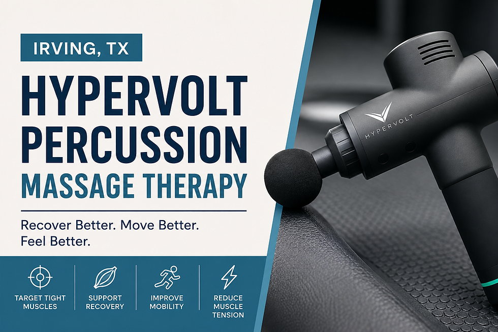 Looking for Hypervolt percussion massage therapy in Irving, TX? Learn how percussion therapy may improve range of motion, reduce muscle tightness, and support recovery. Book a personalized session with AqilFitness Training Solutions.
