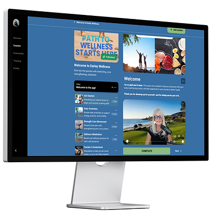Earley Wellness app dashboard on desktop showing wellness programs and tools