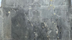 Masonic symbols on the gravestone of Amos Johnson, Esq.