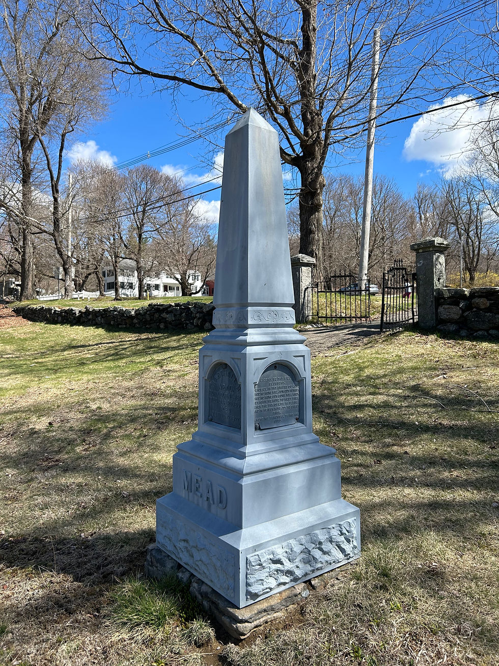 White bronze obelisk of the Mead family