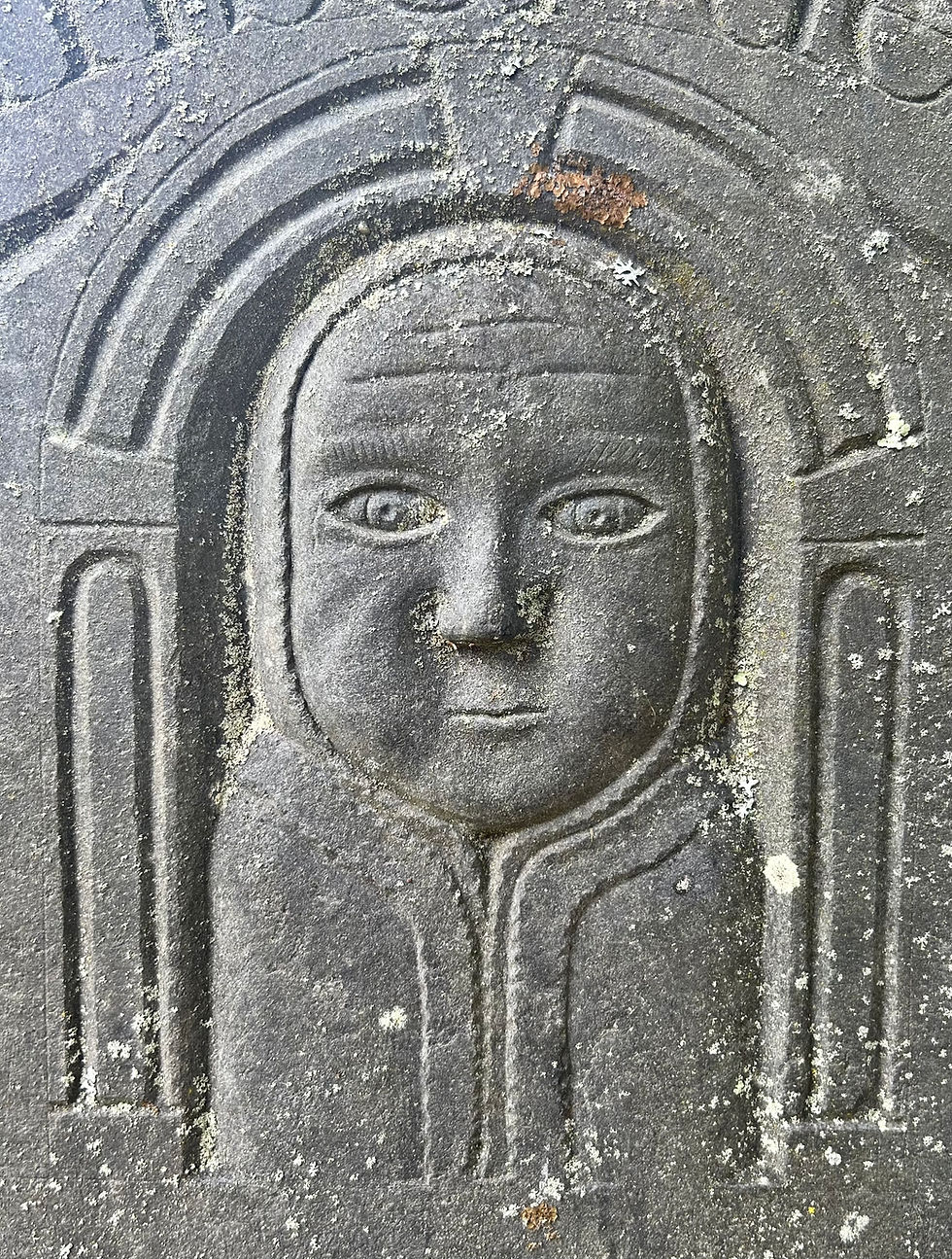 Portrait gravestone of Mrs. Mary Stone
