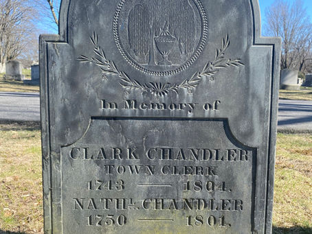 Slate gravestone of Clark Chandler