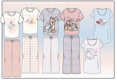 Ladies license character nightwear