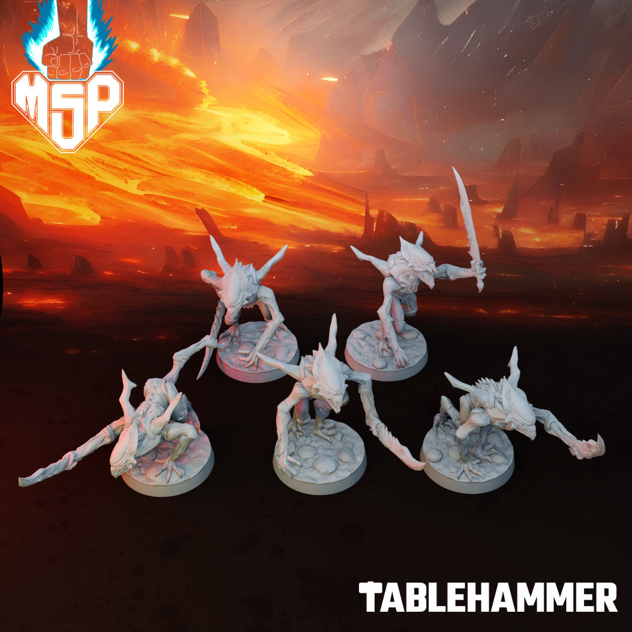 Voidborne Daemonids with Swords Group (5 Models) - Demonic Void Realms