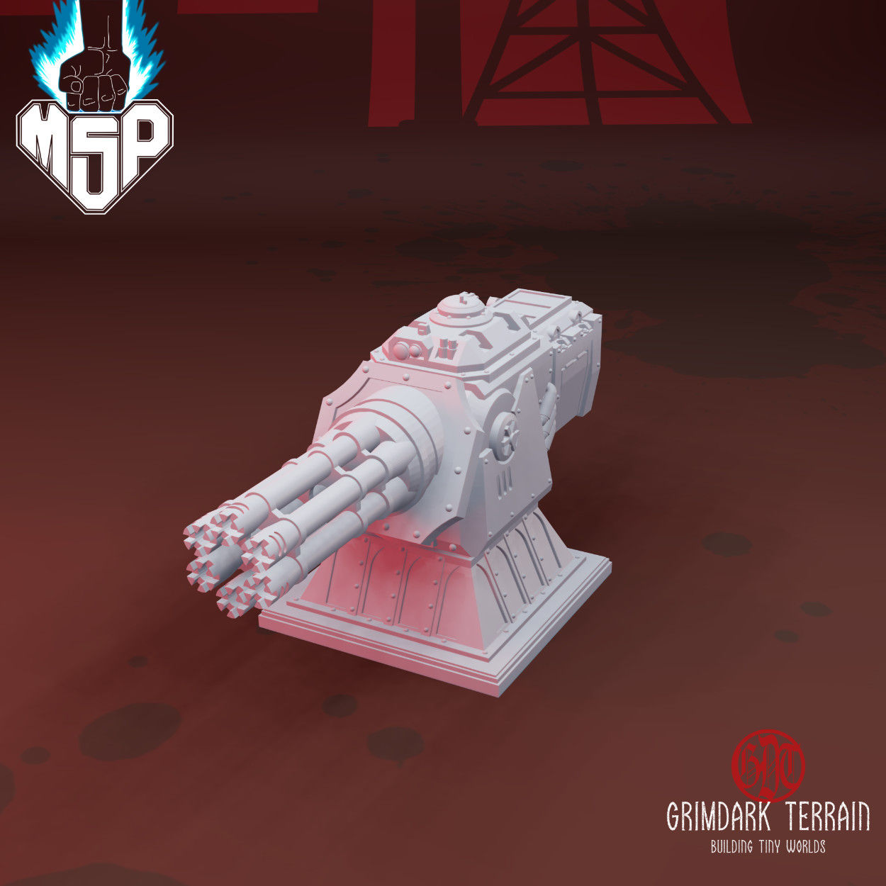 Imperial Streets Gatling Gun - GrimDark Terrain
