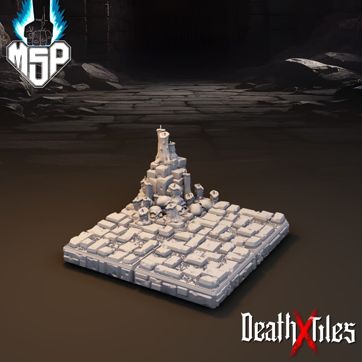 Dungeon Floor With Candles Tile 029 - DeathXTiles