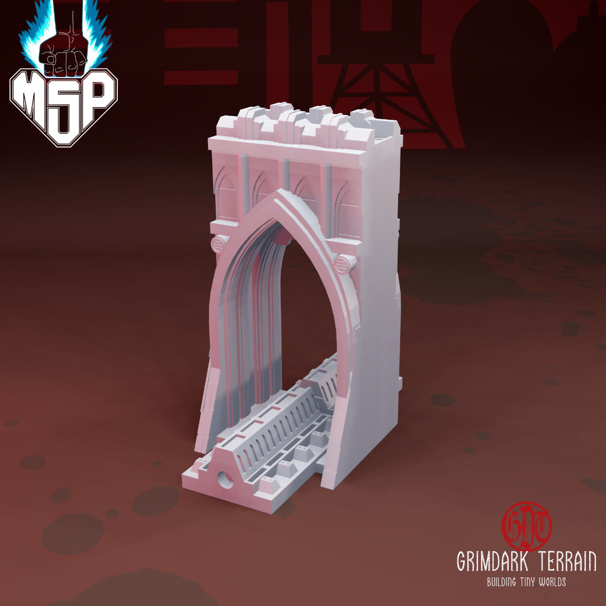 Walls Of Mytilene Train Gate - GrimDark Terrain