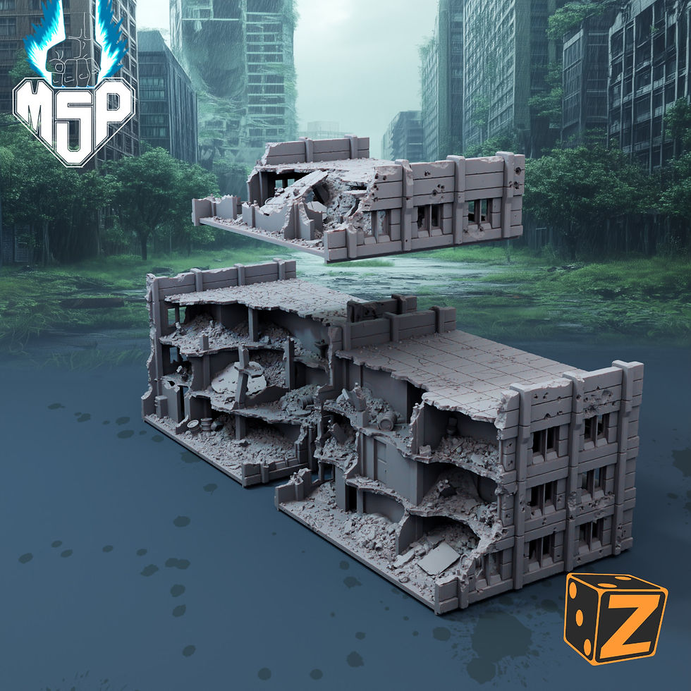 Miniaturbild: Building Middle Section Roof Broken - Ruined City