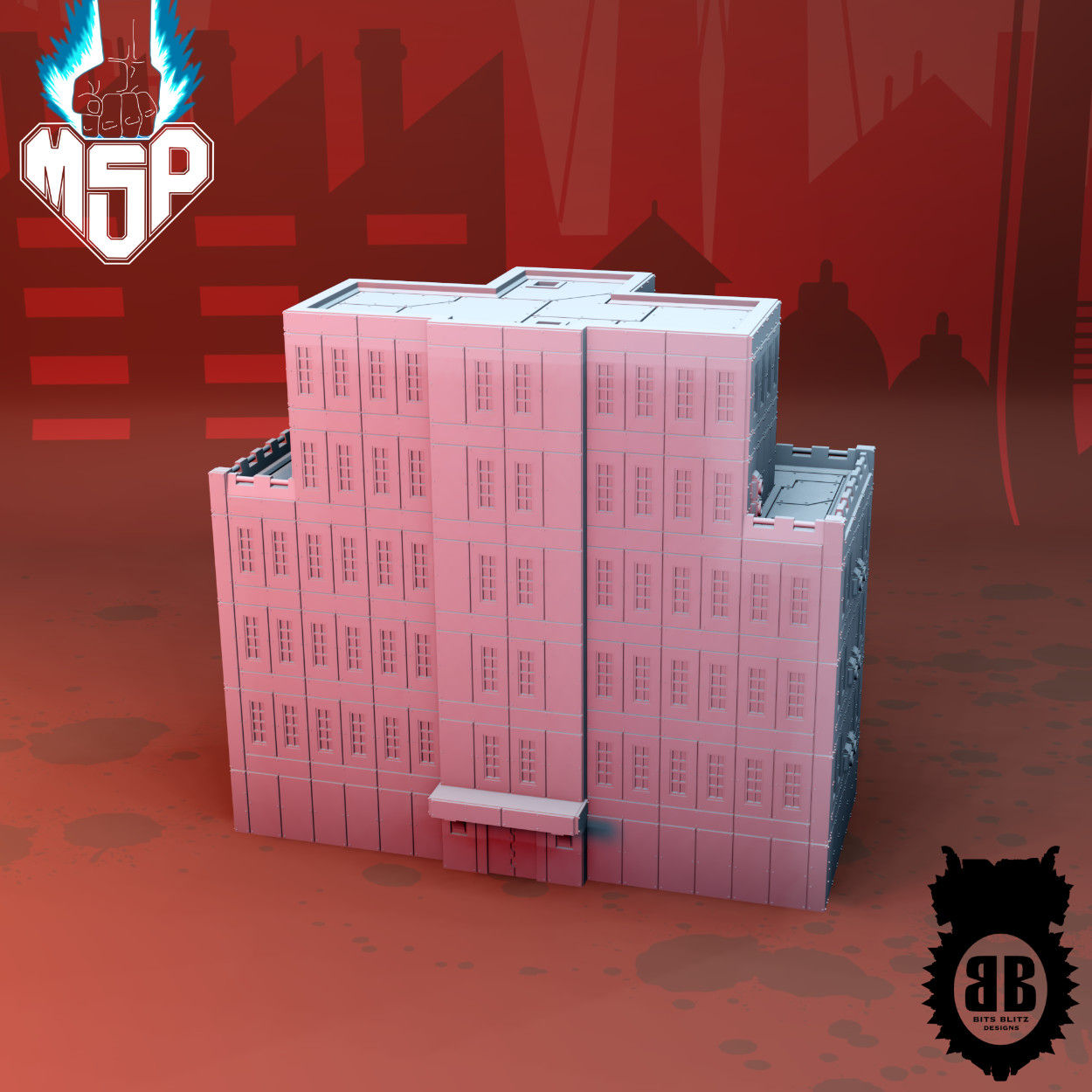 Apartment Complex Building 5 - Bits Blitz Designs Industrial Terrain