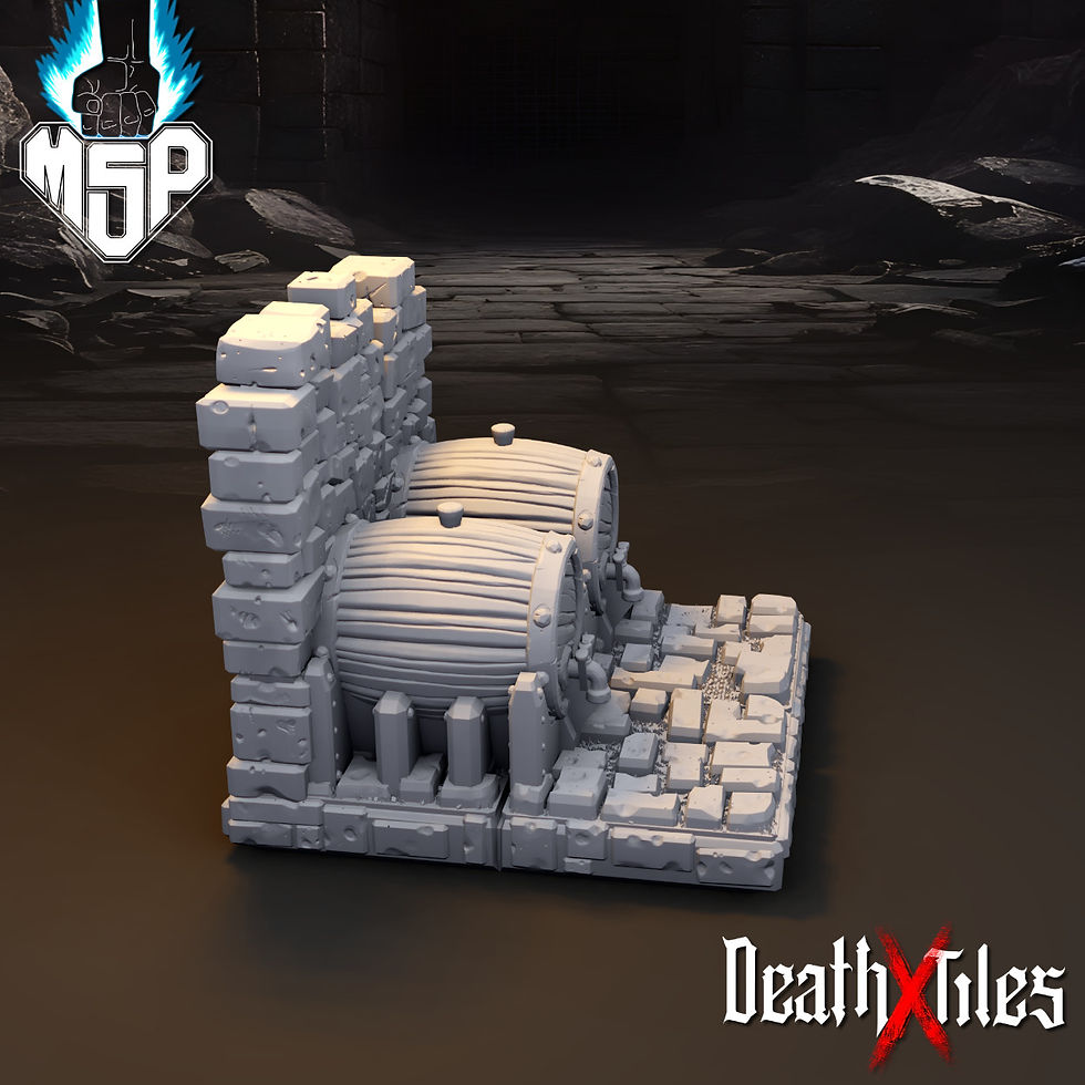 Miniaturbild: Dungeon Wall With Barrels Tile 023 - DeathXTiles