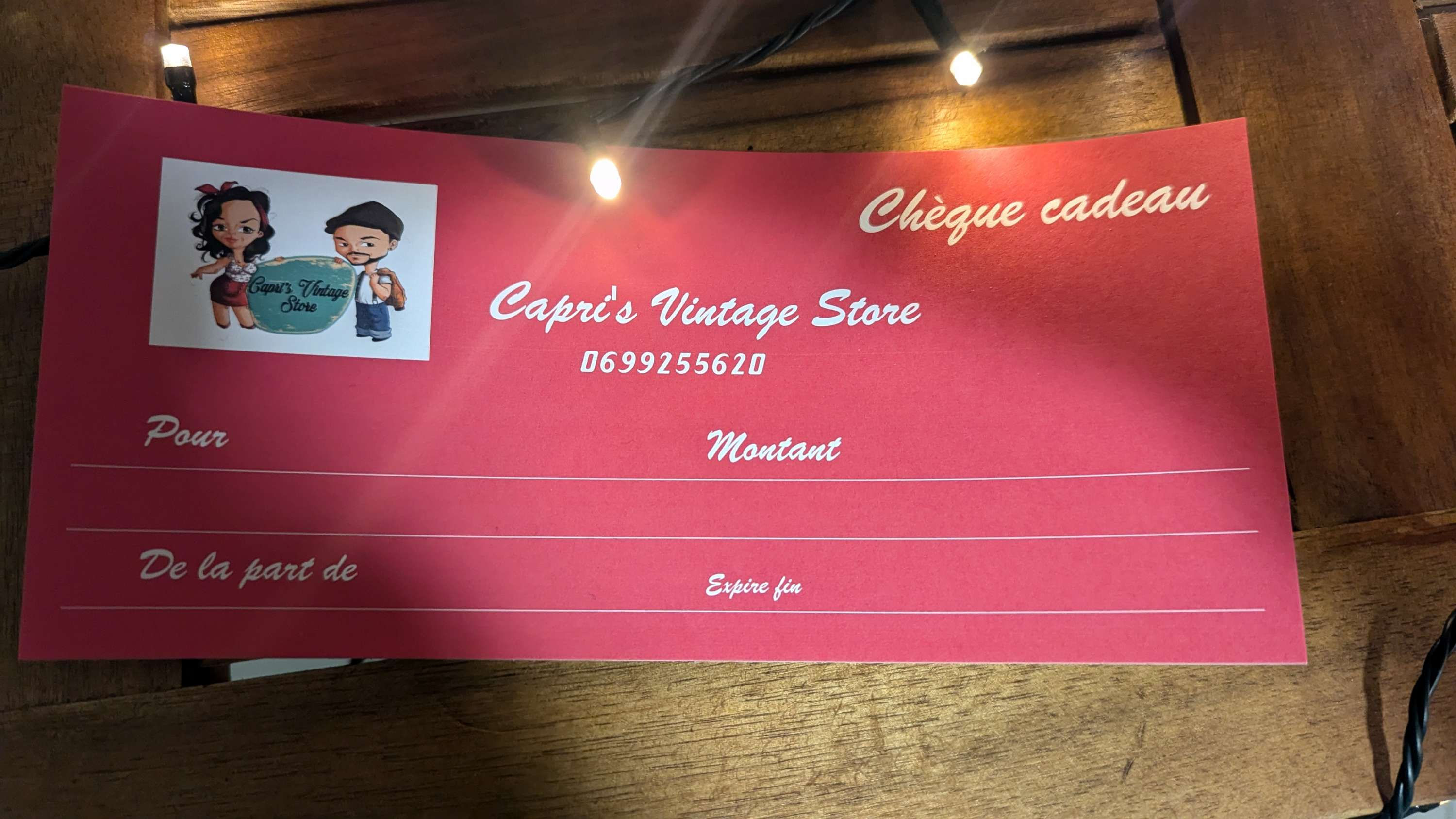 Chèque cadeau papier